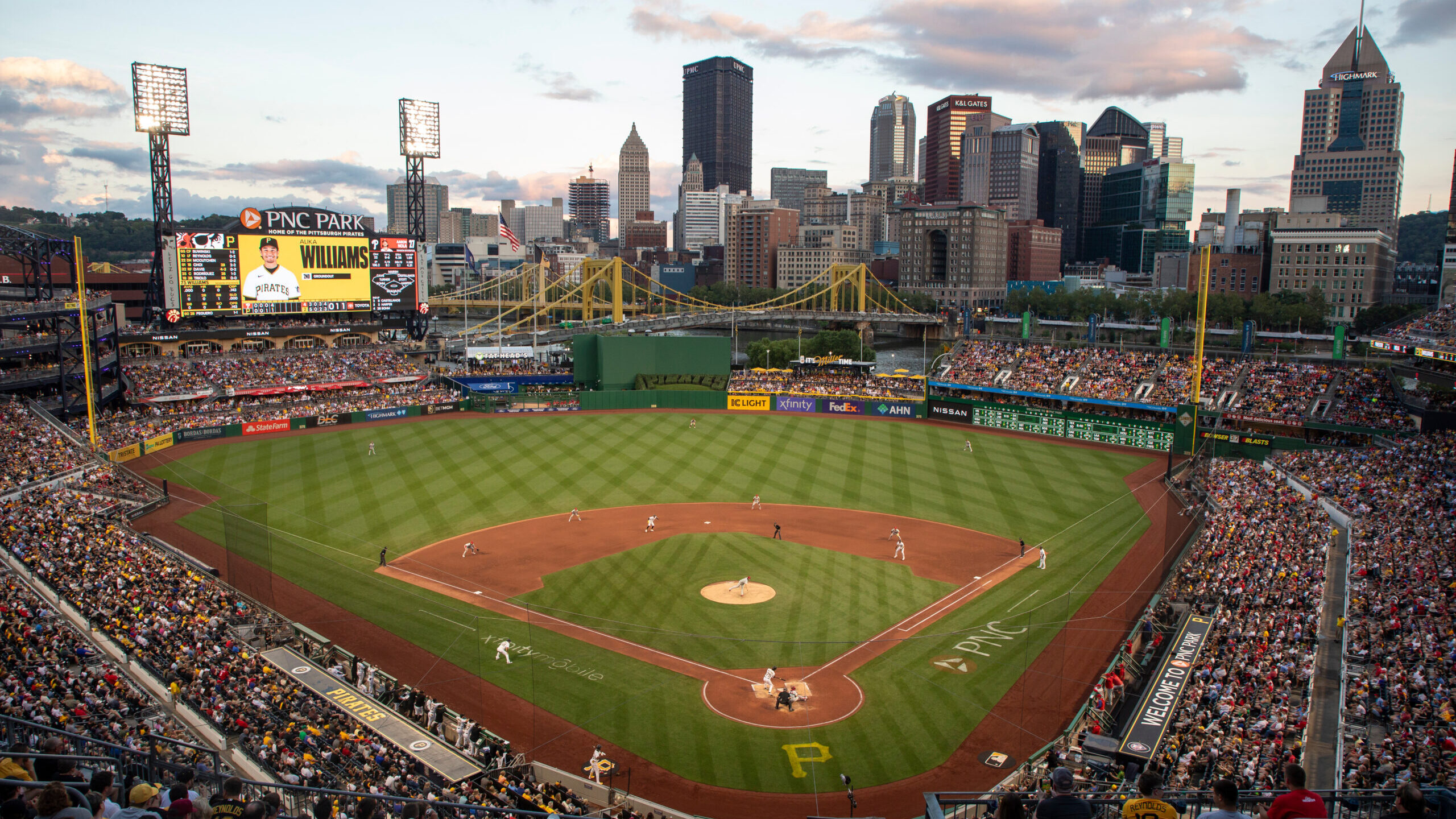 A general view of PNC Park with a sellout crowd of 38,434 during a regular season game between the ...
