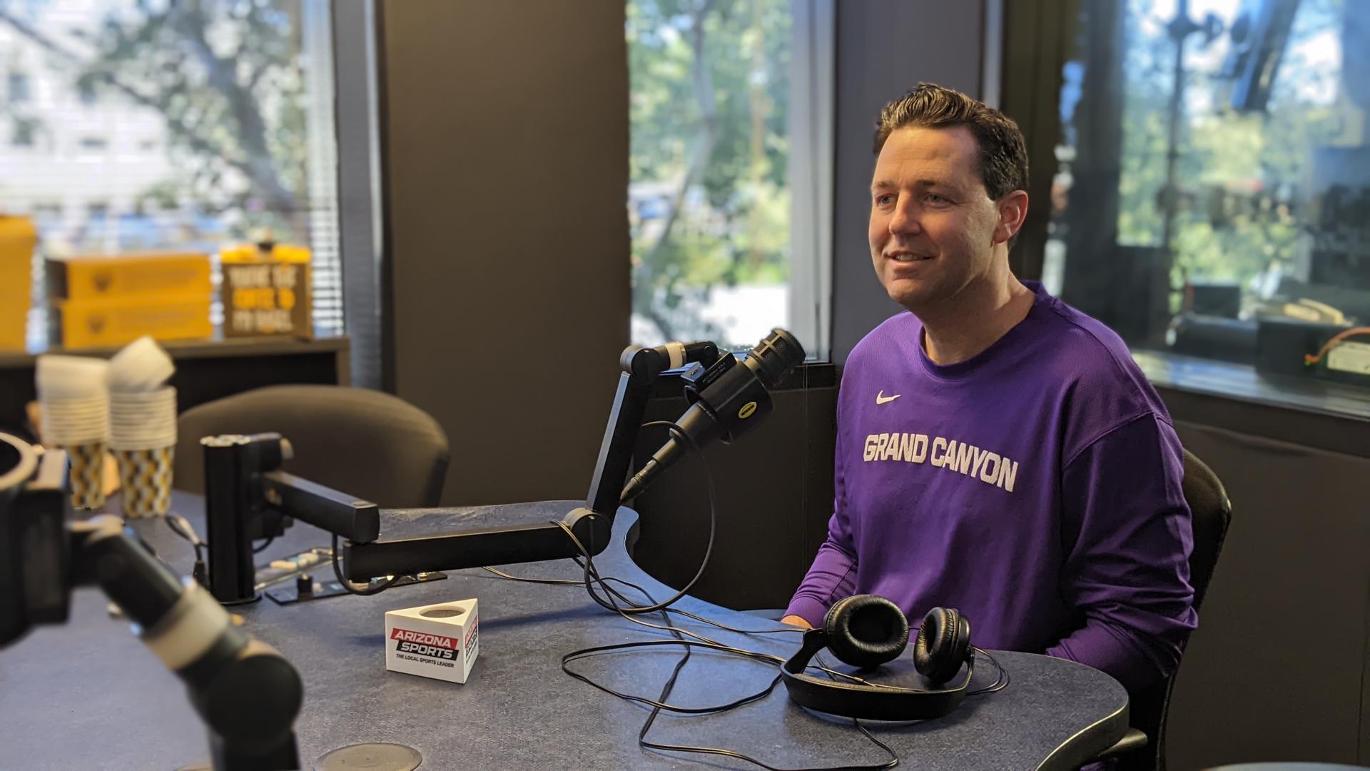 Grand Canyon Antelopes head coach Bryce Drew visits the Bickley & Marotta show on Friday, Feb. 24, ...